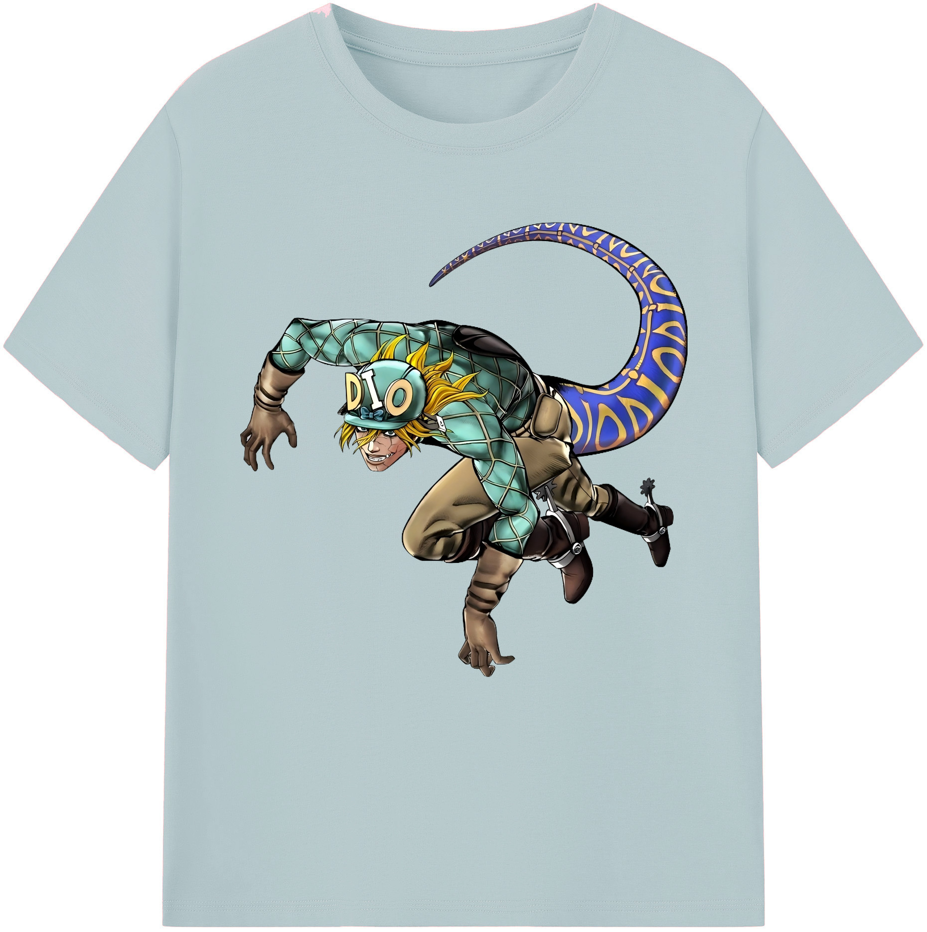 （画像用） ジョジョの奇妙な冒険 ディオ?ブランドー JoJo's Bizarre Adventure Dio Brando 綿100％半袖Tシャツ（フロントプリント）